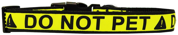 Do Not Pet Caution Tape Nylon Dog Collar XL